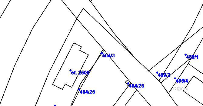 Parcela st. 504/3 v KÚ Trhové Sviny, Katastrální mapa