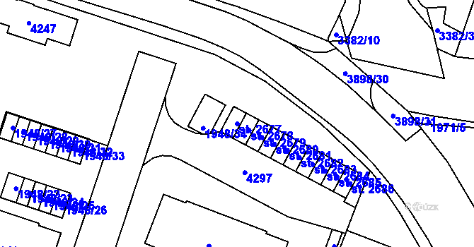 Parcela st. 2677 v KÚ Trhové Sviny, Katastrální mapa