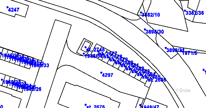 Parcela st. 2678 v KÚ Trhové Sviny, Katastrální mapa