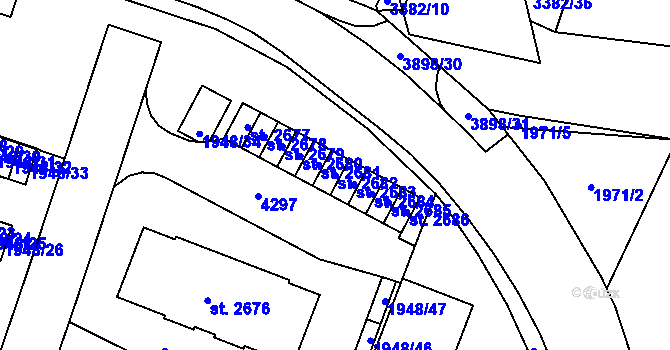 Parcela st. 2682 v KÚ Trhové Sviny, Katastrální mapa
