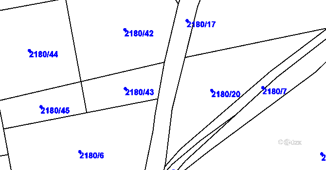 Parcela st. 2180/62 v KÚ Trhové Sviny, Katastrální mapa