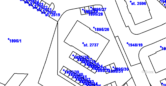 Parcela st. 2737 v KÚ Trhové Sviny, Katastrální mapa