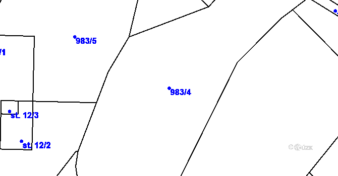 Parcela st. 983/4 v KÚ Bukvice u Trhových Svinů, Katastrální mapa