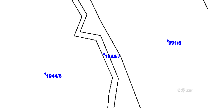 Parcela st. 1044/7 v KÚ Bukvice u Trhových Svinů, Katastrální mapa