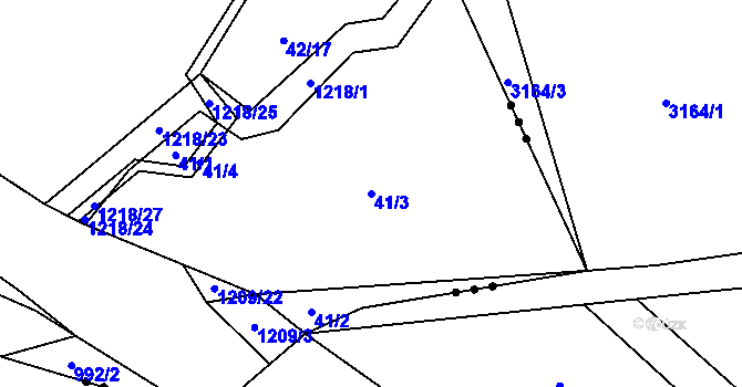 Parcela st. 41/3 v KÚ Bukvice u Trhových Svinů, Katastrální mapa