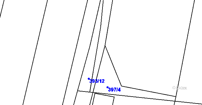 Parcela st. 397/7 v KÚ Bukvice u Trhových Svinů, Katastrální mapa