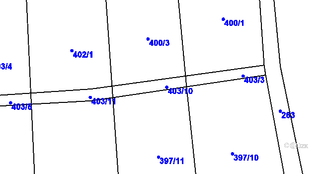 Parcela st. 403/10 v KÚ Bukvice u Trhových Svinů, Katastrální mapa