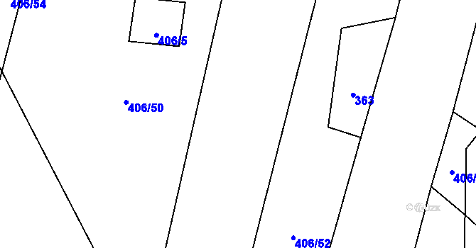 Parcela st. 406/51 v KÚ Bukvice u Trhových Svinů, Katastrální mapa