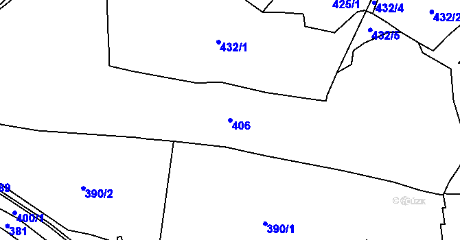 Parcela st. 406 v KÚ Pěčín u Trhových Svinů, Katastrální mapa
