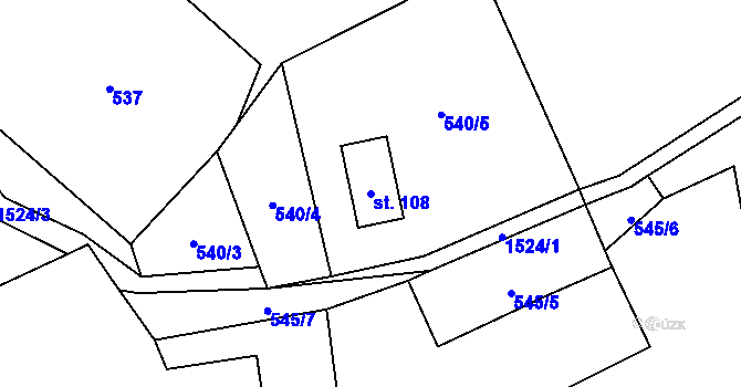 Parcela st. 108 v KÚ Pěčín u Trhových Svinů, Katastrální mapa