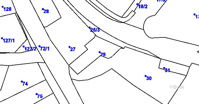 Parcela st. 29 v KÚ Trhový Štěpánov, Katastrální mapa