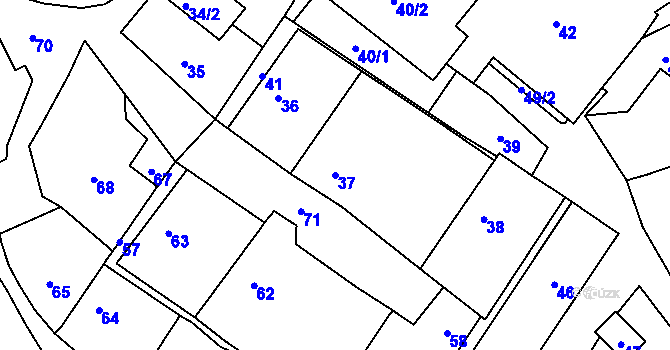Parcela st. 37 v KÚ Trhový Štěpánov, Katastrální mapa