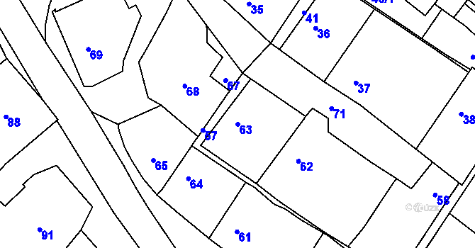 Parcela st. 63 v KÚ Trhový Štěpánov, Katastrální mapa