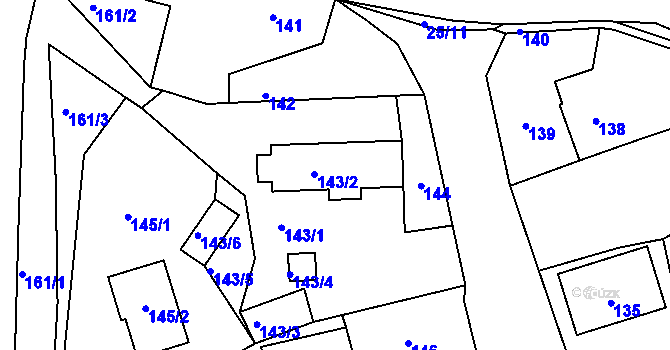 Parcela st. 143 v KÚ Trhový Štěpánov, Katastrální mapa