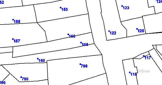 Parcela st. 158 v KÚ Trhový Štěpánov, Katastrální mapa