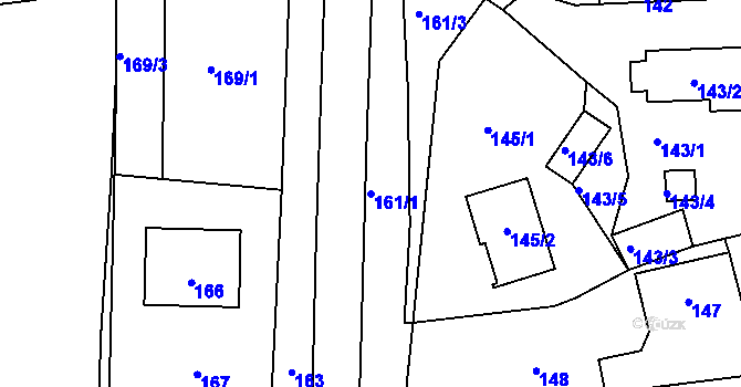 Parcela st. 161/1 v KÚ Trhový Štěpánov, Katastrální mapa