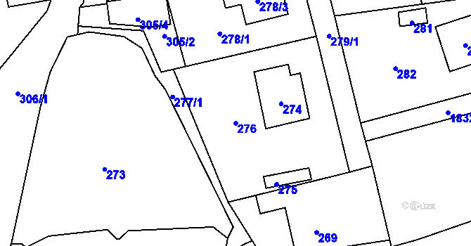Parcela st. 276 v KÚ Trhový Štěpánov, Katastrální mapa