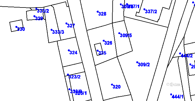 Parcela st. 325 v KÚ Trhový Štěpánov, Katastrální mapa
