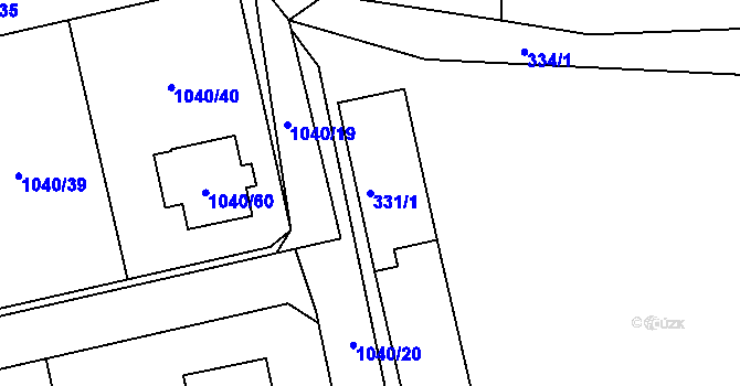 Parcela st. 331/1 v KÚ Trhový Štěpánov, Katastrální mapa