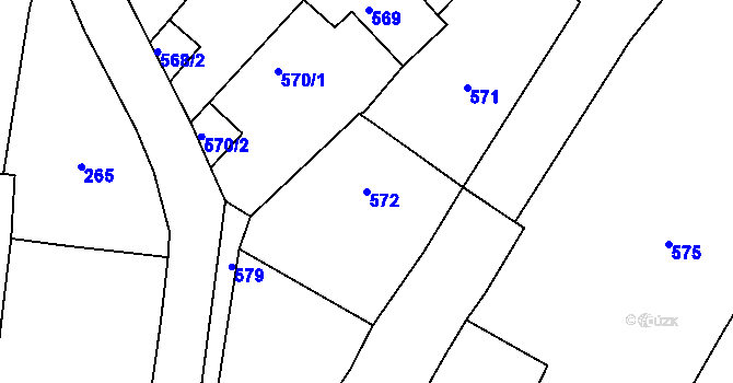Parcela st. 572 v KÚ Trhový Štěpánov, Katastrální mapa