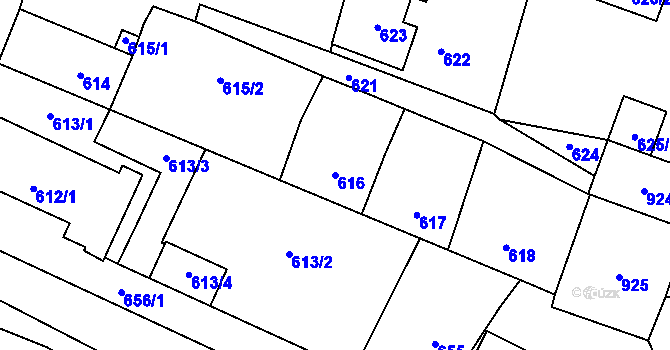 Parcela st. 616 v KÚ Trhový Štěpánov, Katastrální mapa