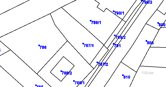 Parcela st. 787/1 v KÚ Trhový Štěpánov, Katastrální mapa
