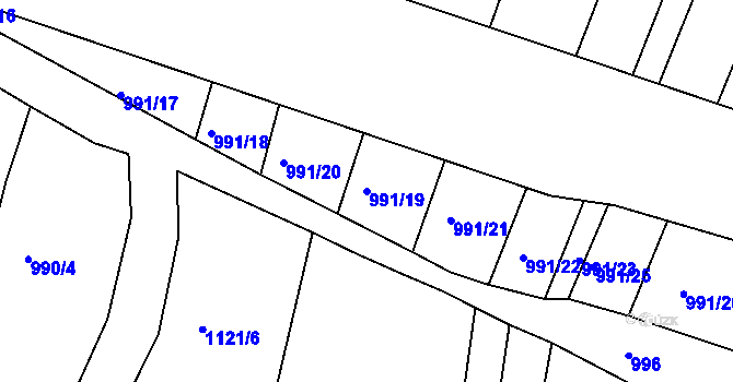 Parcela st. 991/19 v KÚ Trhový Štěpánov, Katastrální mapa