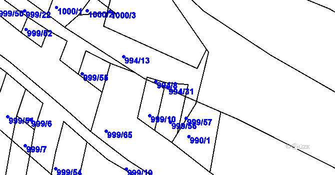 Parcela st. 994/31 v KÚ Trhový Štěpánov, Katastrální mapa