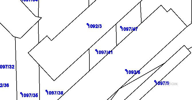 Parcela st. 1097/41 v KÚ Trhový Štěpánov, Katastrální mapa