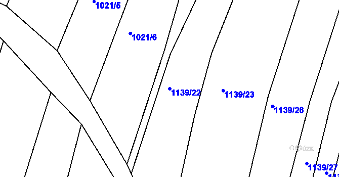 Parcela st. 1139/22 v KÚ Trhový Štěpánov, Katastrální mapa