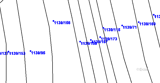 Parcela st. 1139/158 v KÚ Trhový Štěpánov, Katastrální mapa