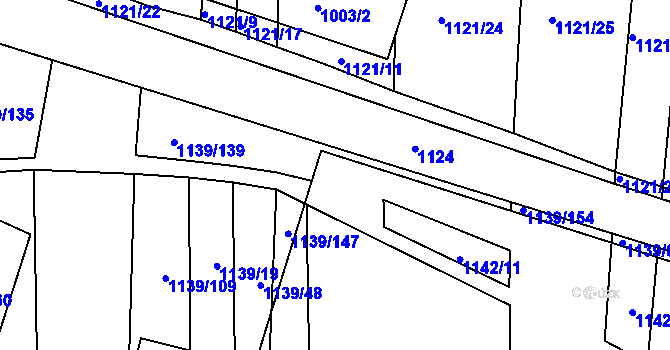 Parcela st. 1142/9 v KÚ Trhový Štěpánov, Katastrální mapa
