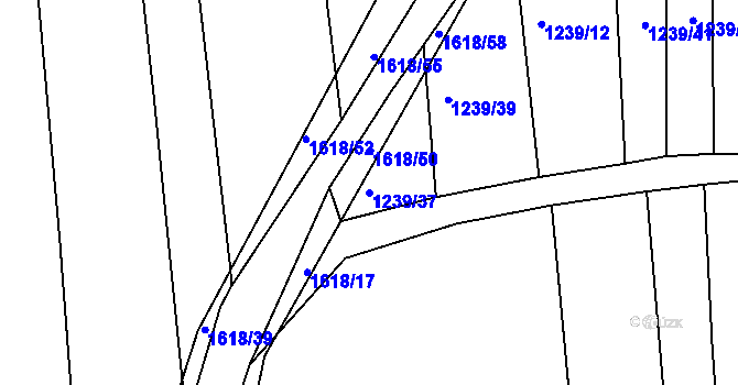 Parcela st. 1239/37 v KÚ Trhový Štěpánov, Katastrální mapa