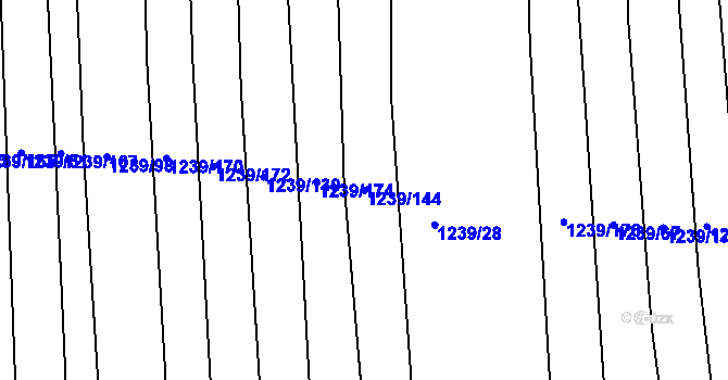 Parcela st. 1239/144 v KÚ Trhový Štěpánov, Katastrální mapa