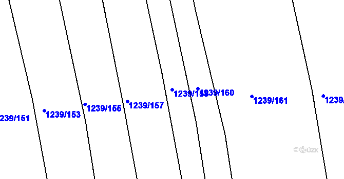 Parcela st. 1239/158 v KÚ Trhový Štěpánov, Katastrální mapa