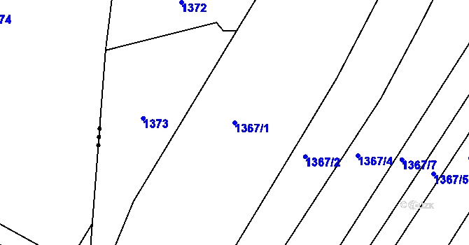 Parcela st. 1367/1 v KÚ Trhový Štěpánov, Katastrální mapa