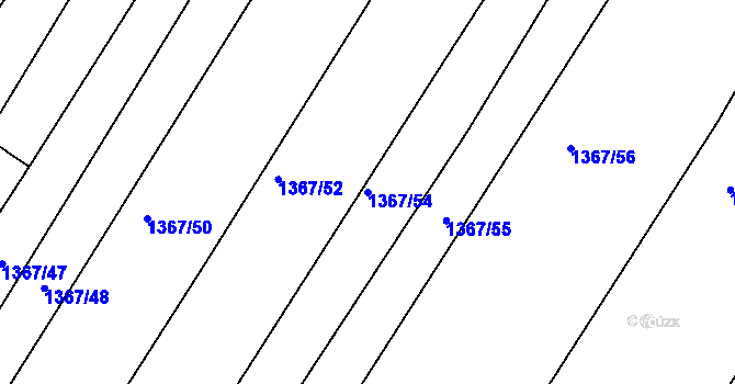 Parcela st. 1367/54 v KÚ Trhový Štěpánov, Katastrální mapa
