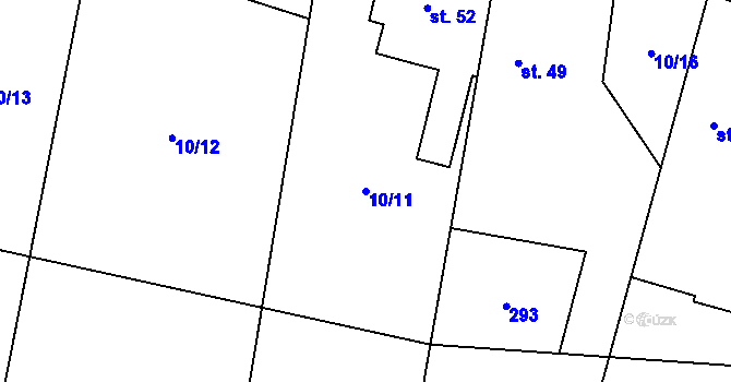 Parcela st. 10/11 v KÚ Trnava, Katastrální mapa
