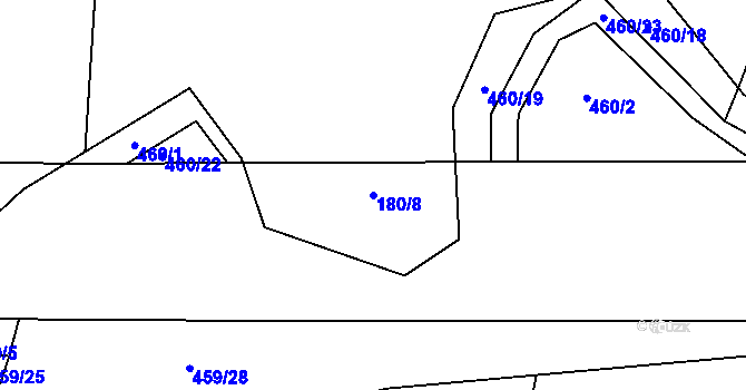 Parcela st. 180/8 v KÚ Trnava, Katastrální mapa