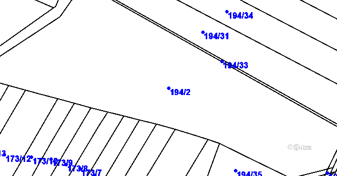 Parcela st. 194/2 v KÚ Trnava, Katastrální mapa