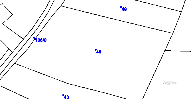 Parcela st. 46 v KÚ Trnava, Katastrální mapa