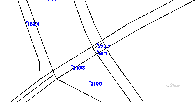 Parcela st. 69/1 v KÚ Trnava, Katastrální mapa