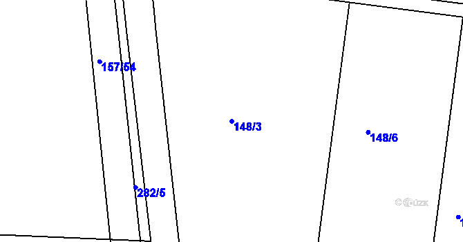 Parcela st. 148/3 v KÚ Trnava, Katastrální mapa