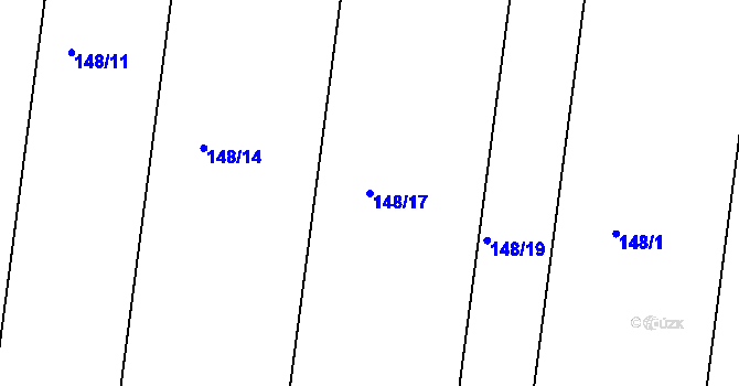 Parcela st. 148/17 v KÚ Trnava, Katastrální mapa