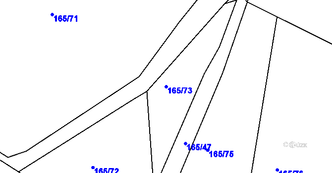 Parcela st. 165/73 v KÚ Trnava, Katastrální mapa