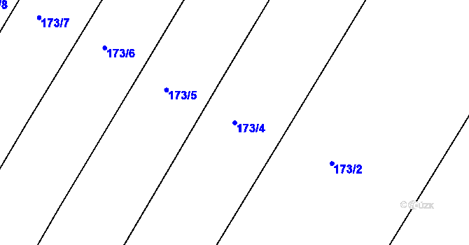 Parcela st. 173/4 v KÚ Trnava, Katastrální mapa
