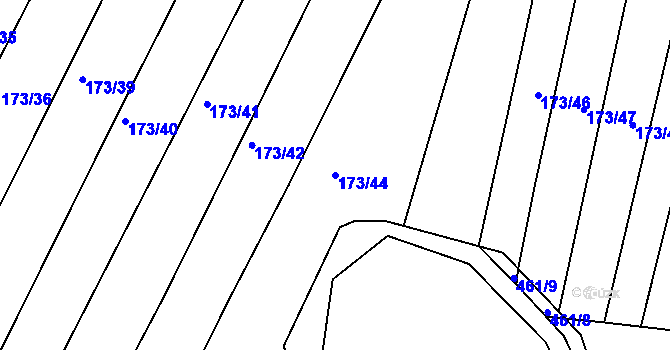 Parcela st. 173/44 v KÚ Trnava, Katastrální mapa