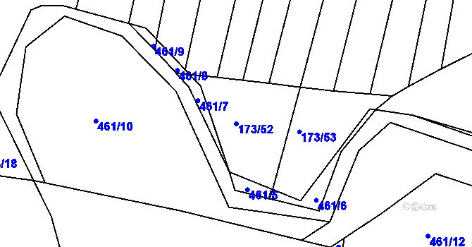 Parcela st. 173/52 v KÚ Trnava, Katastrální mapa