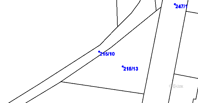 Parcela st. 215/10 v KÚ Trnava, Katastrální mapa