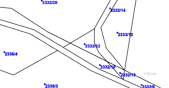 Parcela st. 2332/12 v KÚ Trnava u Zlína, Katastrální mapa